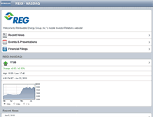 Tablet Screenshot of investor.regi.com